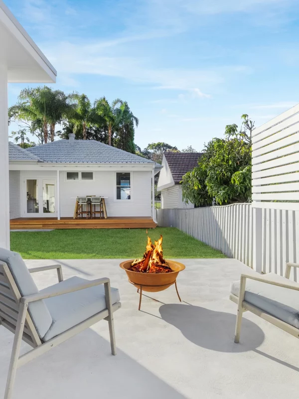 Outdoor entertaining area in a Newcastle backyard